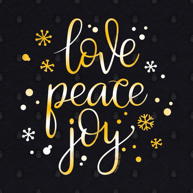 Pretty Holiday Love Peace and Joy Christmas by Dibble Dabble Designs